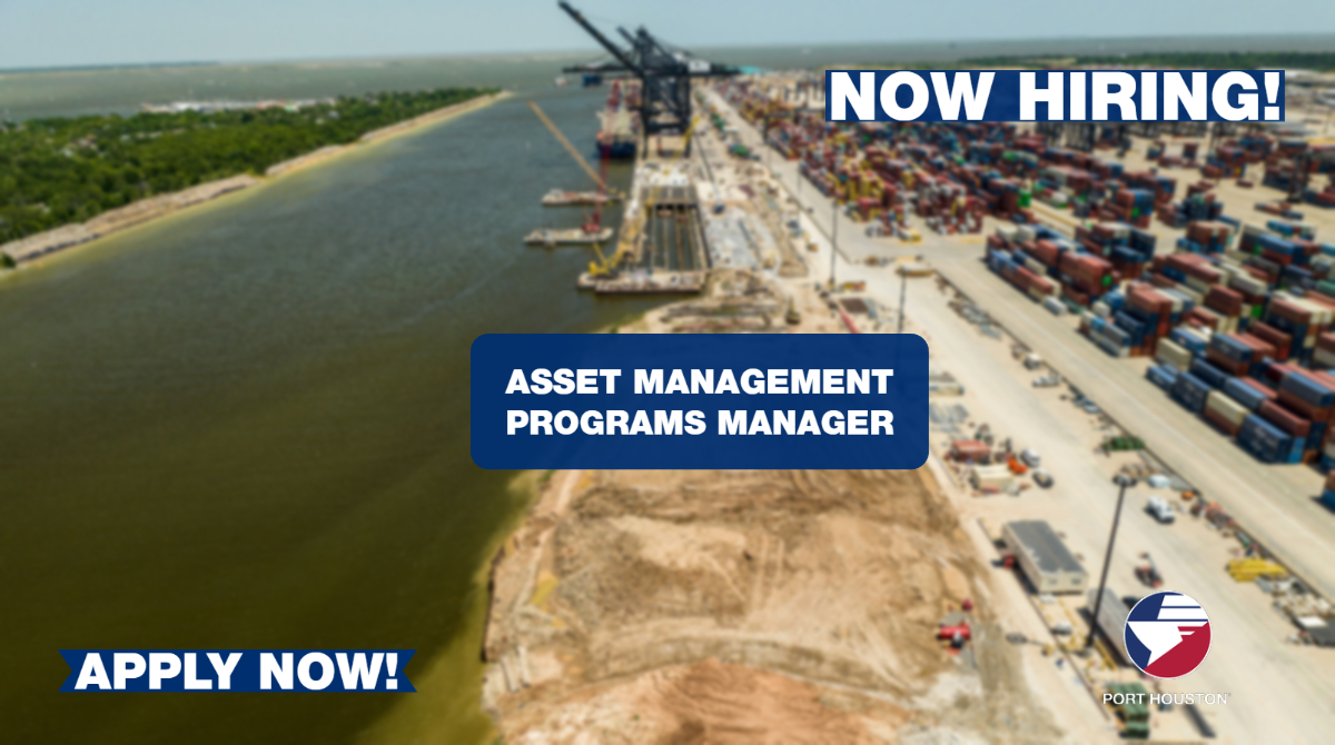 Port_Houston's tweet photo. 📣 Port Houston is looking to expand its team and is currently hiring for the position of Asset Management Programs Manager! If you’re passionate about optimizing #efficiency and have experience #managingassets, this opportunity might be perfect for you! https://t.co/85pURoGqhx https://t.co/aF9gdHDOcD
