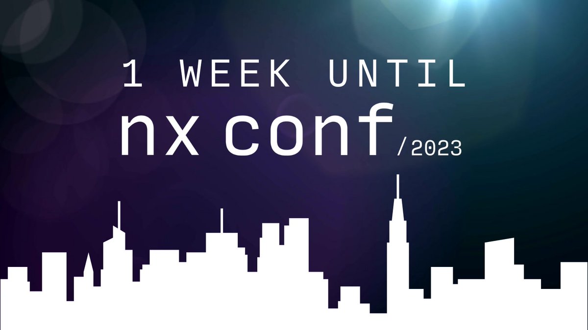 T-1 WEEEK 😱 And we've got some really cool announcements 🤫👀 Register to join us for free online at nx.dev/conf. (Like & RT to help us spread the news 😃)