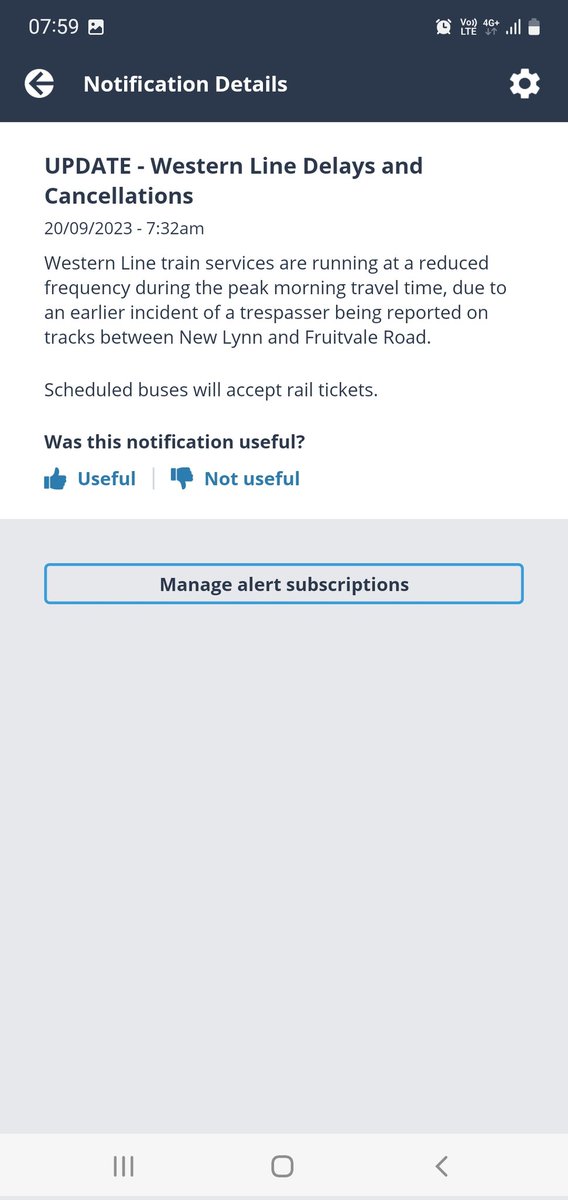 DavidRMillen's tweet photo. Hey @AklTransport, how on earth does a trespasser cause every 2nd train to be canceled? Just wondering 🤔 https://t.co/Jf6cZOL3rs