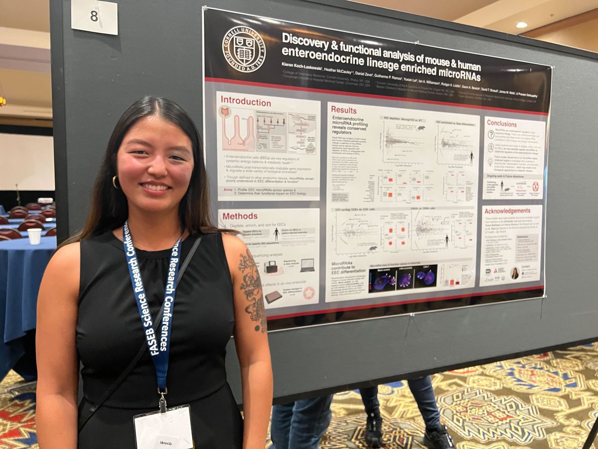 PraveenSethup's tweet photo. Hats off to my outstanding DVM/PhD student, Kieran Koch-Laskowski, for an excellent flash talk and poster presentation @FASEBorg #GESRC in Colorado.  If you're there, go talk to her -- she rocks!  Go @K_hyphen_L!  #EEC #microRNA #gut https://t.co/a5SmWDJAQP