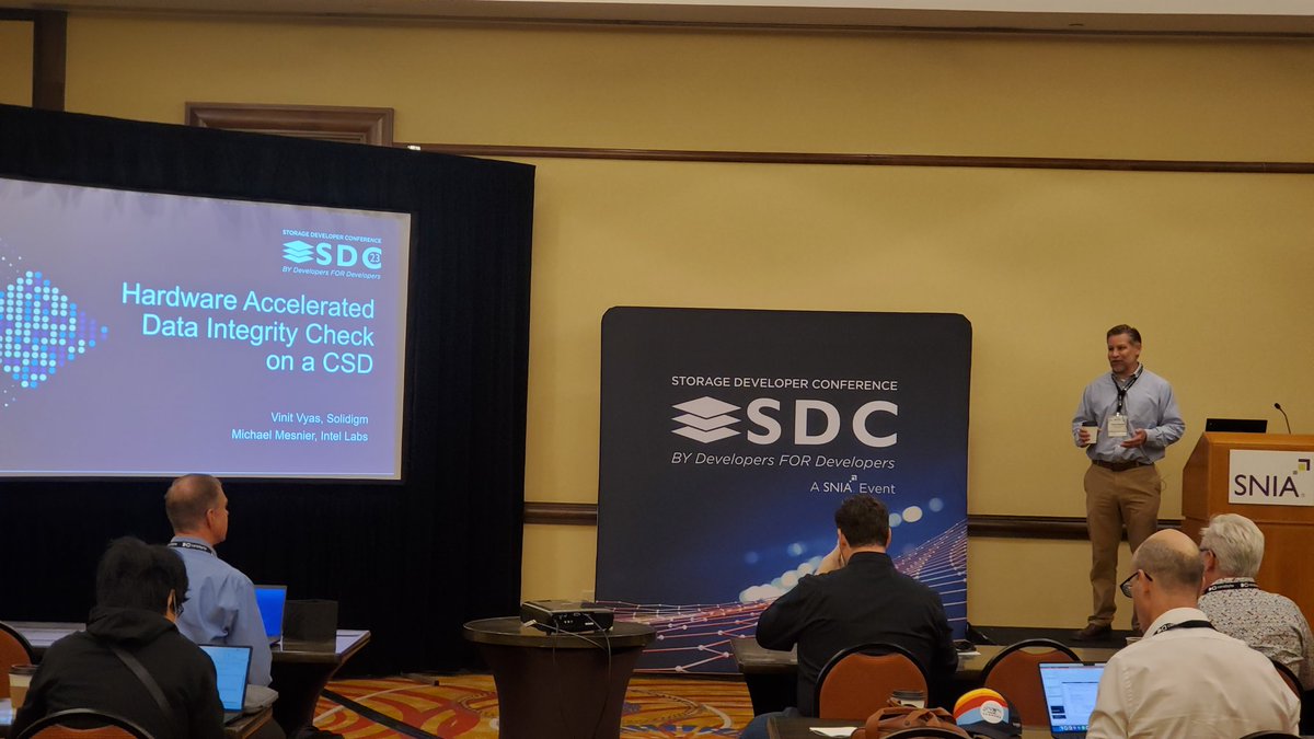 Afternoon sessions at #SDC23 kick off with a computational storage applications track and presos by <a href="/intel/">Intel</a> <a href="/solidigm/">Solidigm</a> <a href="/Dell/">Dell</a> and more. storagedeveloper.org  <a href="/SNIA/">SNIA</a> <a href="/SNIASDC/">SNIA Developer Conference</a>