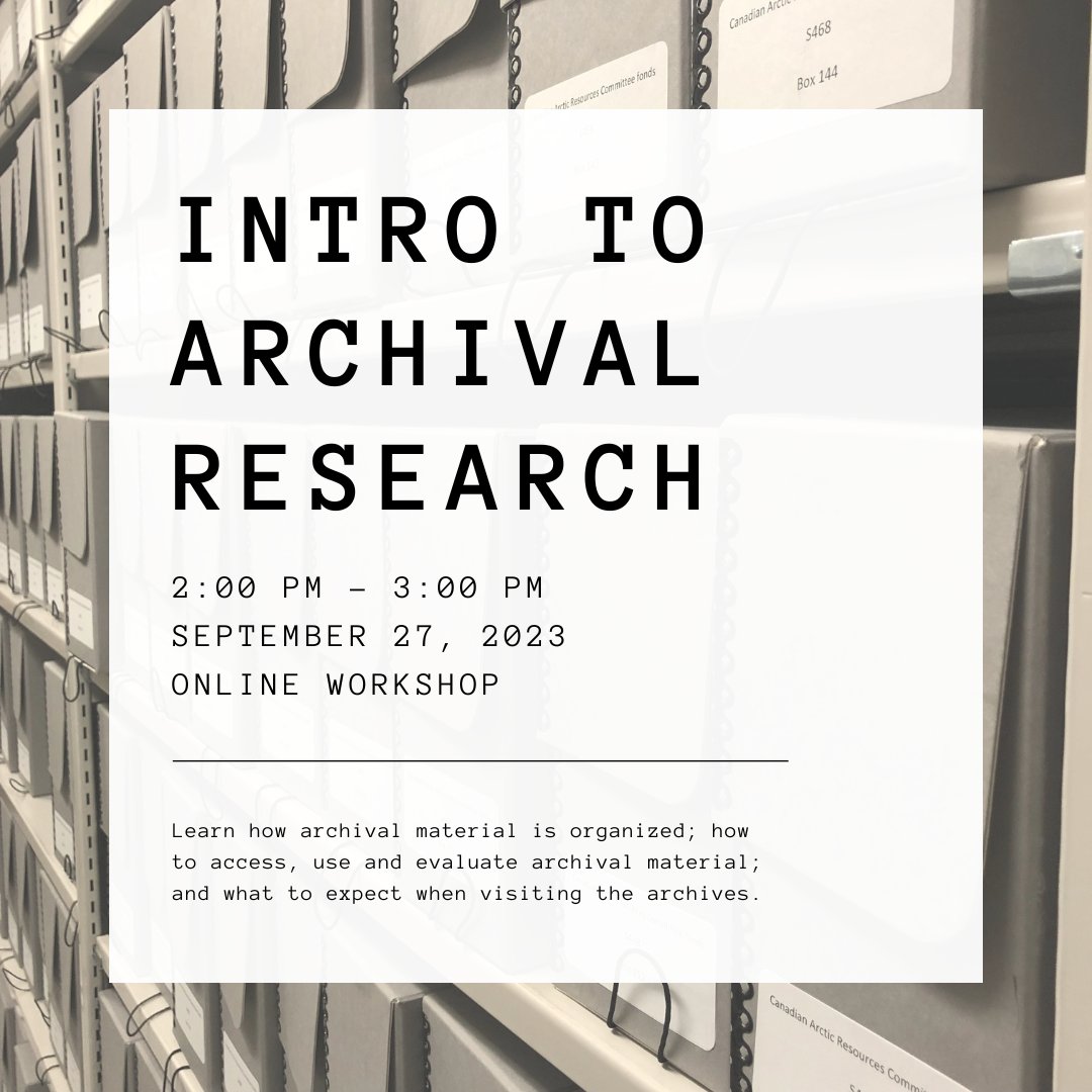 Join us next week for an Introduction to Archival Research! 

Learn how archival material is organized; how to access, use and evaluate archival material; and what to expect when you visit the Laurier Archives.

Registration required: library.wlu.ca/events/2023-09…
