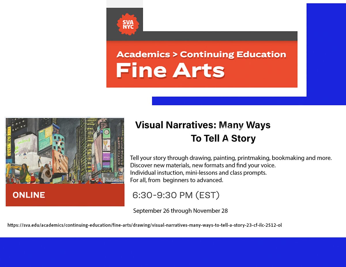 Visual Narratives: Many Ways to Tell a Story #SVA #SVACE #artclass #onlineartclass #drawing #painting #visualnarrative #printmaking #bookmaking #gouache #watercolor #graphite #figuredrawing #abstraction #beginners #advanced #SchoolofVisualArts #telltourstory