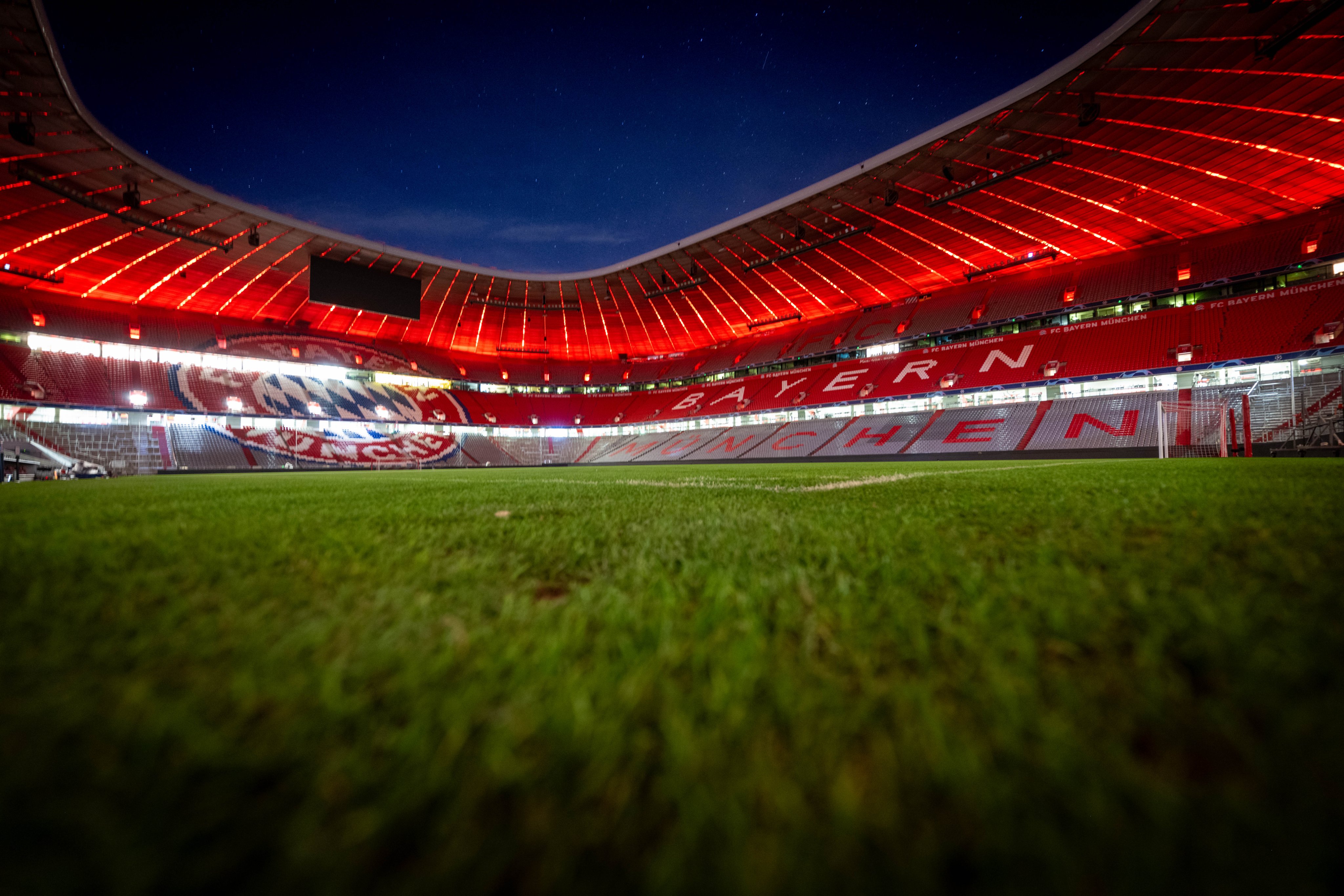 The pitch at Allianz Arena in Munich, Germany.