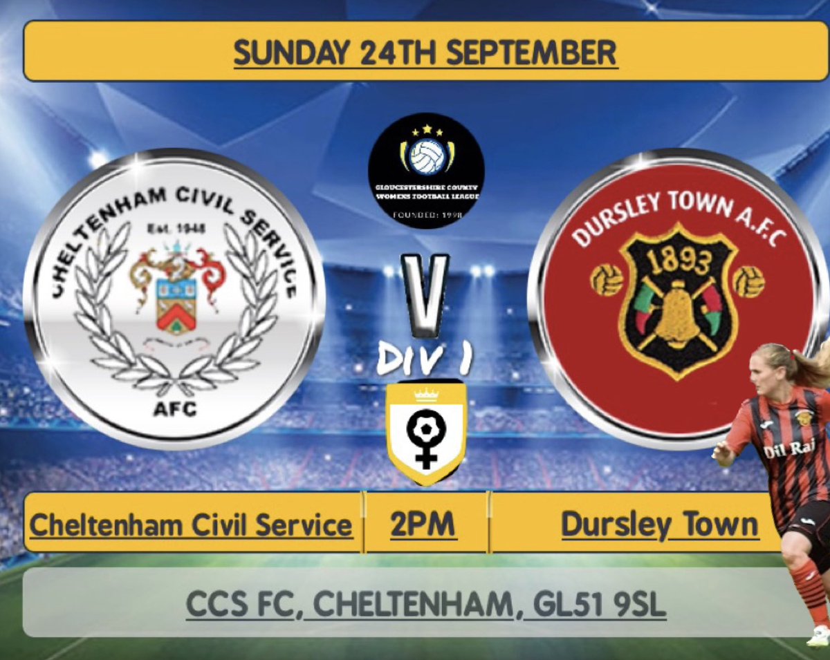 Next up, a trip to last years Division 2 Champions & Cup Winners, Cheltenham Civil Service in what will be a very tough game! A very strong team throughout! ⚽️ All support welcome!⚽️