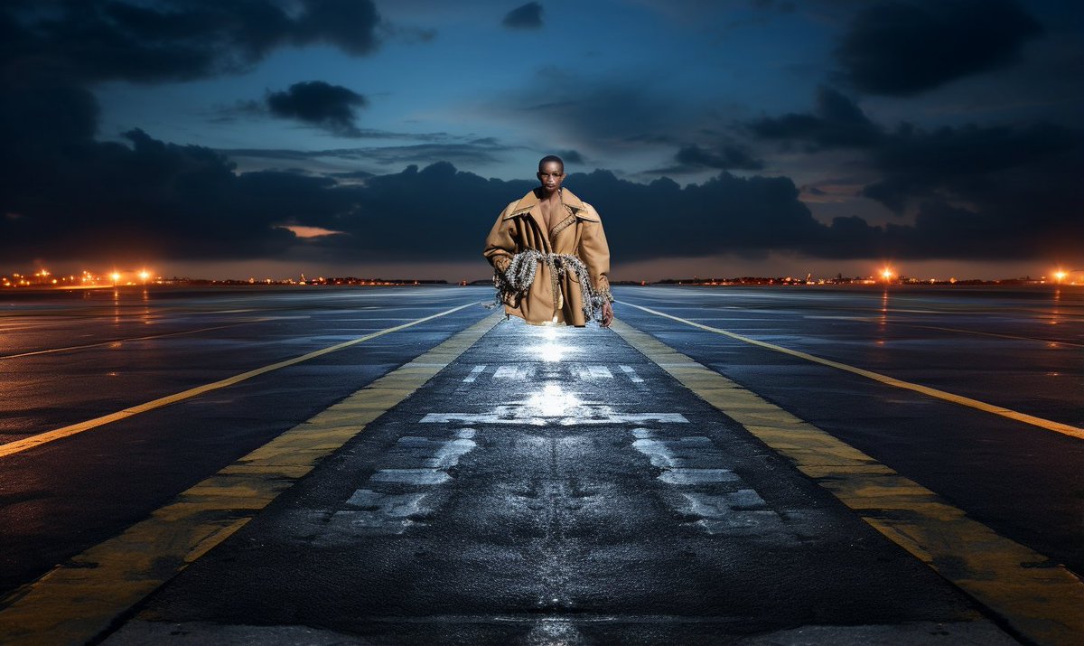 twittastic123's tweet photo. Looks like someone's runway mix-up! ✈️👠 Bringing a whole new meaning to 'modeling career.' 😄 #wtf #midjourney  #FashionLandsOnTheTarmac https://t.co/gWzPishWDE