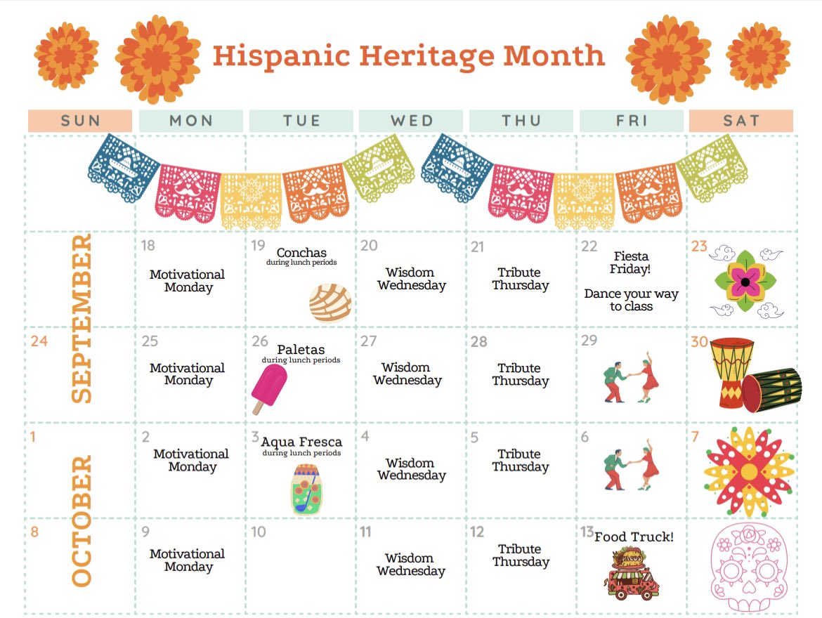 Our first Hispanic Heritage Month Tasty Treat Tuesday was a success! Vikings loved trying the concha’s. Huge thank you to our Viking Boosters for sponsoring💛💚