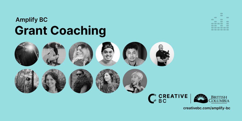 One-hour #AmplifyBC grant coaching sessions are available for applicants from underrepresented groups and regions of B.C. Grant coaching opportunities will be announced on program pages in tandem with their launches throughout the year. Learn more: ow.ly/msYf50PNtat