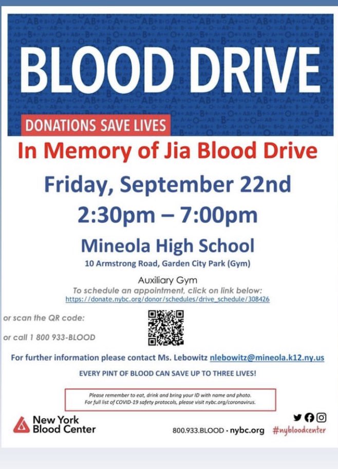 ThePrintzFamily's tweet photo. September 22 is not only Spot Purple for Platelets Day, ( a day to wear purple to support ITP awareness) it’s also a day YOU can make a difference! Consider going down to Mineola High School to donate blood. Let’s all #bekindlikejia and donate to help others in need.💜💜 https://t.co/p0iGHAwk7s