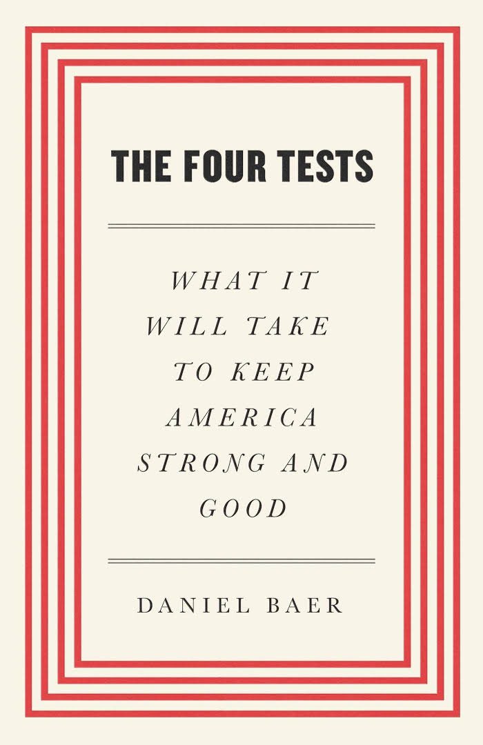 Congrats to my friend @danbbaer on the publication of his important new book, THE FOUR TESTS, which hits bookstores TODAY. Check it out! 📖💫 
politics-prose.com/book/978166800…