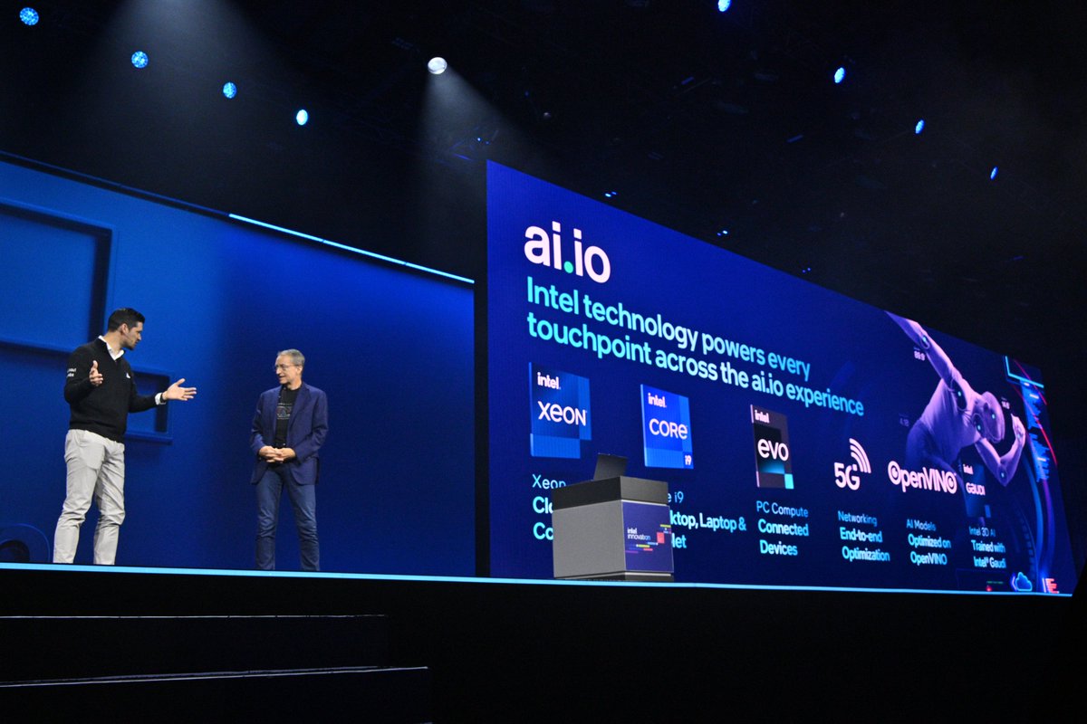 BTS look at our COO @RFTsportsciencetook alongside <a href="/intel/">Intel</a> CEO <a href="/PGelsinger/">Pat Gelsinger</a> discussing ai.io at #IntelInnovation📷 2023 

The event continues tomorrow....stay tuned for more BTS action!