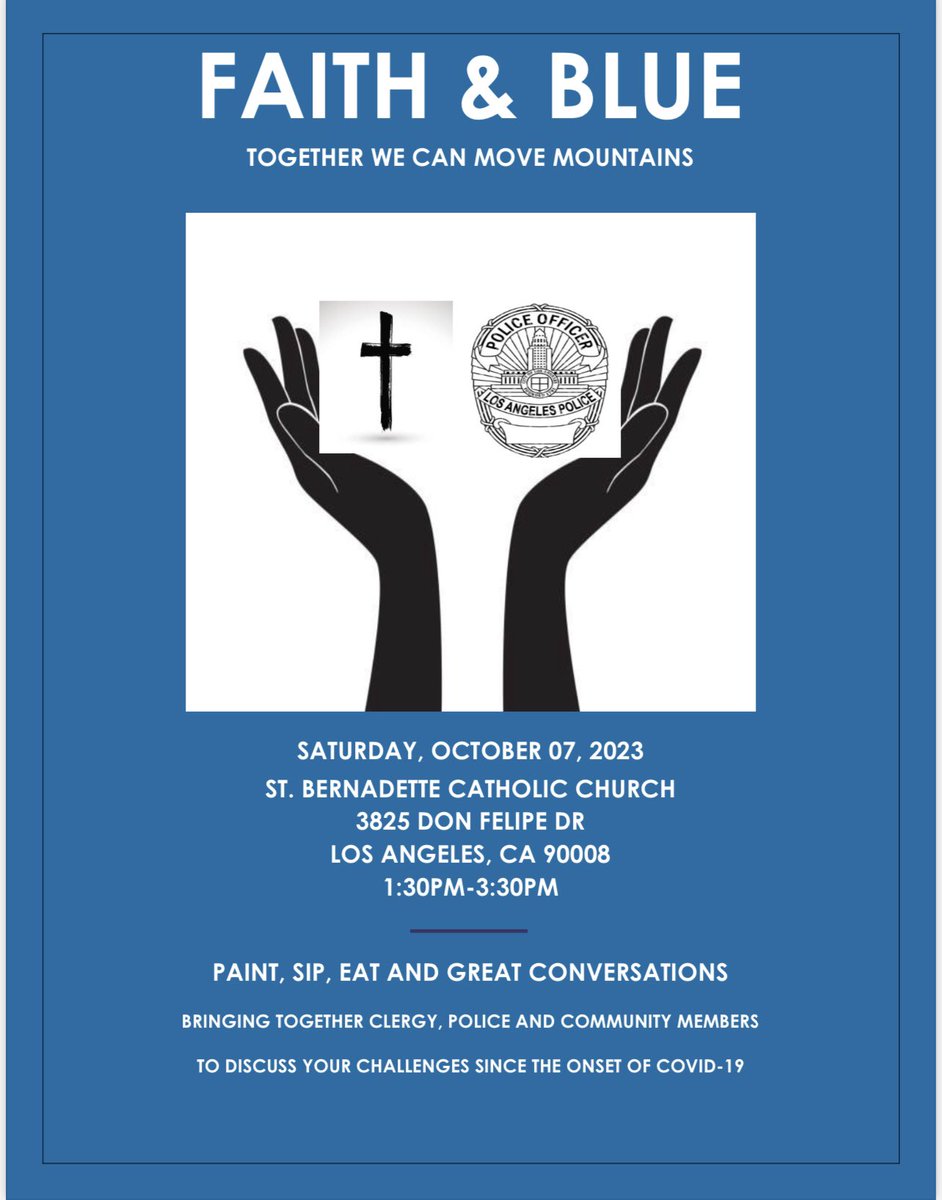 Join Southwest personnel and local clergy leaders at our annual Faith & Blue gathering on Saturday, October 7, 2023. All are welcome to attend and participate in discussions to improve relationships for the betterment of our communities.