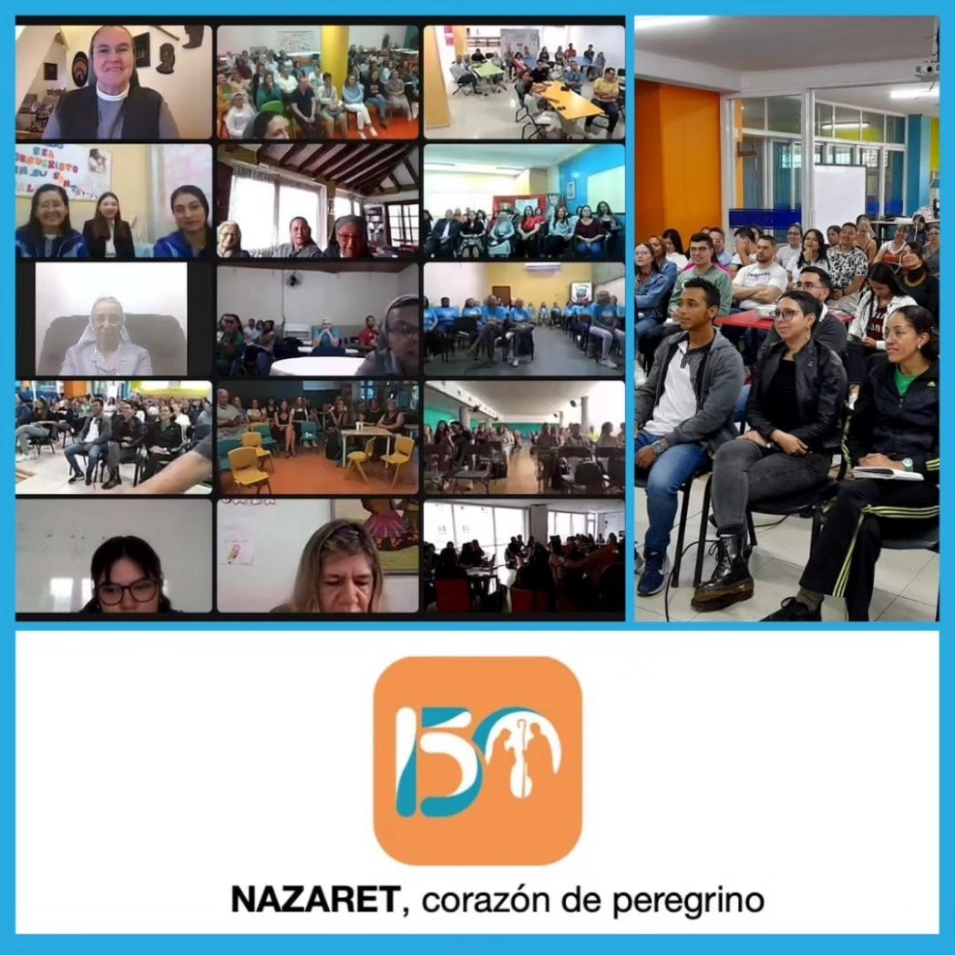 Inauguración de los 1️⃣5️⃣0️⃣ años de fundación de la Congregación MHSFN con  las comunidades educativas Nazaret 🧡🧡.

Con un 💙 alegre y agradecido todos los profesores y personal logístico y administrativo del Colegio participamos de este fraterno encuentro internacional.