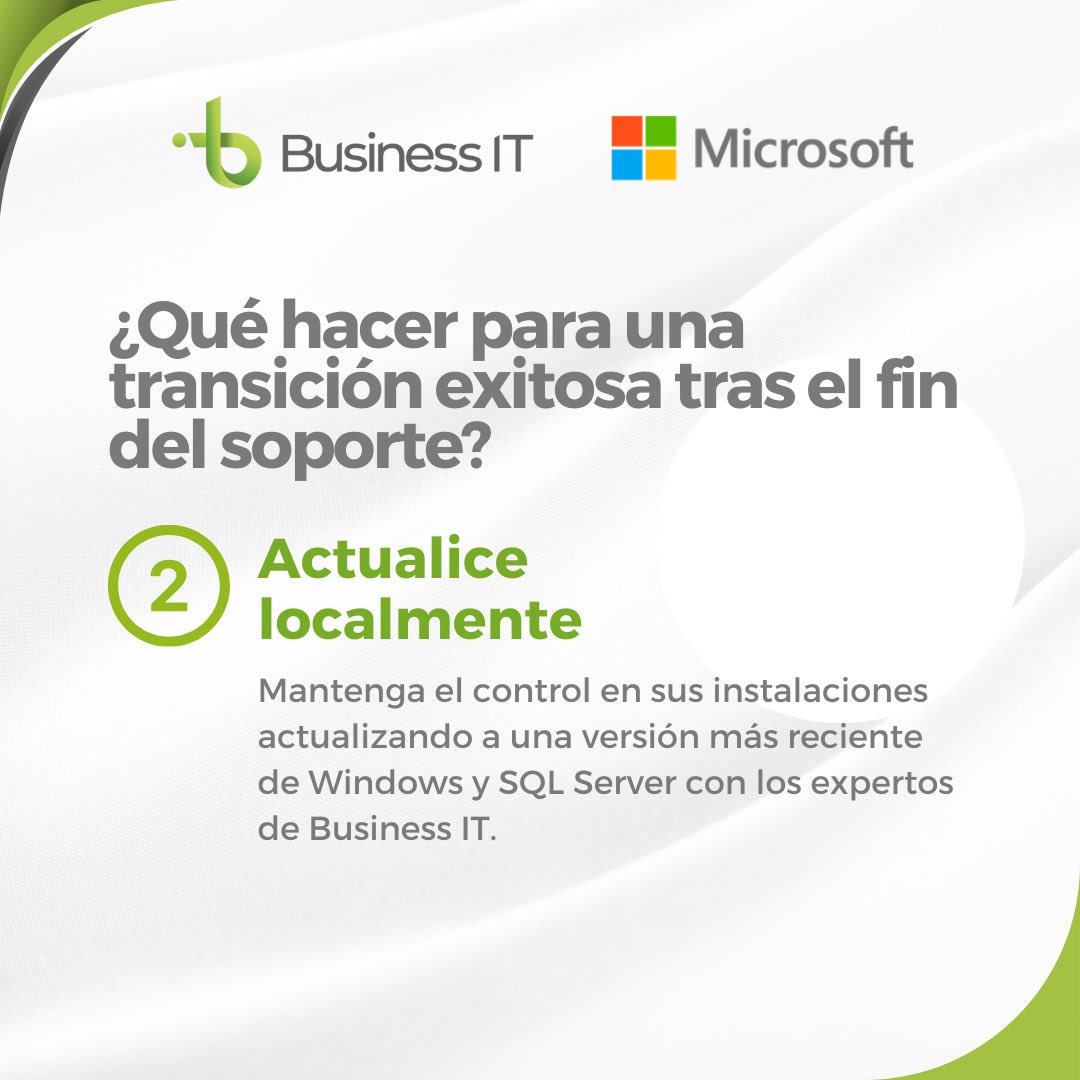 GrupoBusinessIT's tweet image. Conozca las decisiones vitales que debe tomar para una transición exitosa tras el #findelsoporte de #WindowsServer y #SQLServer2012💡
▶️ Contáctenos hoy mismo en: expertos@grupobusiness.it
▶️ Conozca más información aquí: bit.ly/alternativas-f…
#Microsoft #BusinessIT
