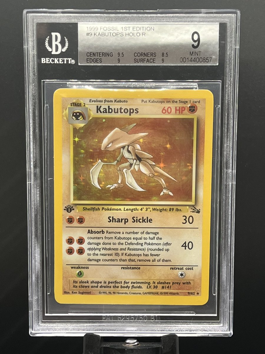 BigfootCardCo's tweet photo. Kabutops BGS 9 $140 shipped BMWT. 
#Pokemon #PokemonCards 

@TattooedBST, @CardboardBanger,
@FTC_MARKET, @Poke_Shares, @HobbyRetweet https://t.co/rptSibIcB5