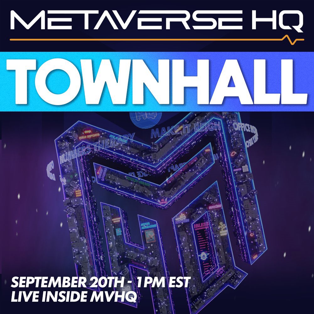 Townhall Tomorrow‼️

Come find out what’s next in the MVHQ journey for our special @officialnftday activation with @flow