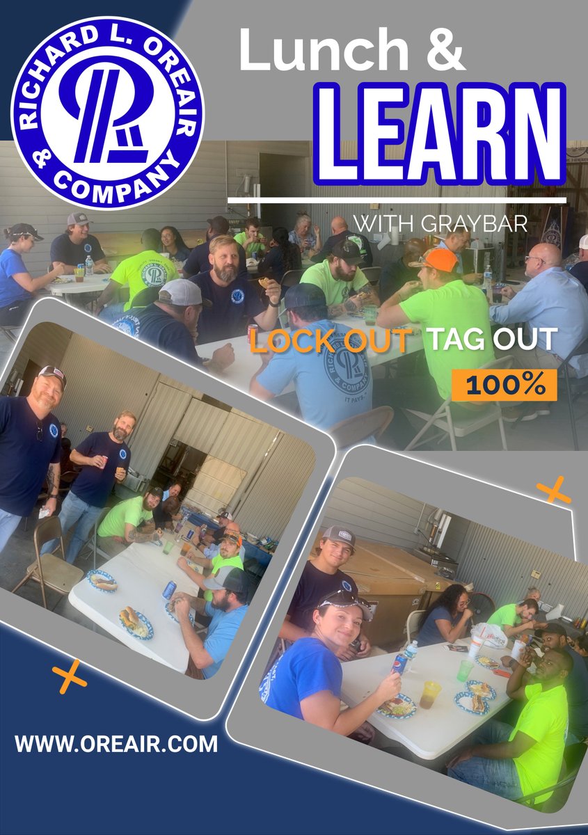 OreairElectric's tweet photo. A great Lunch &amp; Learn today! Lockout/Tagout! YOLO so always LOTO‼️🚨#thereisnothingfunnyaboutsafety #alwaysloto #oreairelectric https://t.co/jUBMzK9byG