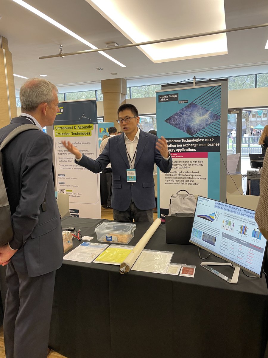 A great day at #IP4U showcasing our patented, award-winning membrane technology for clean energy and storage. A lot of exciting discussions on commercialisation and future partnerships. Thanks to everyone who stopped by and to TTOs @ImperialIdeas for organising such a great event
