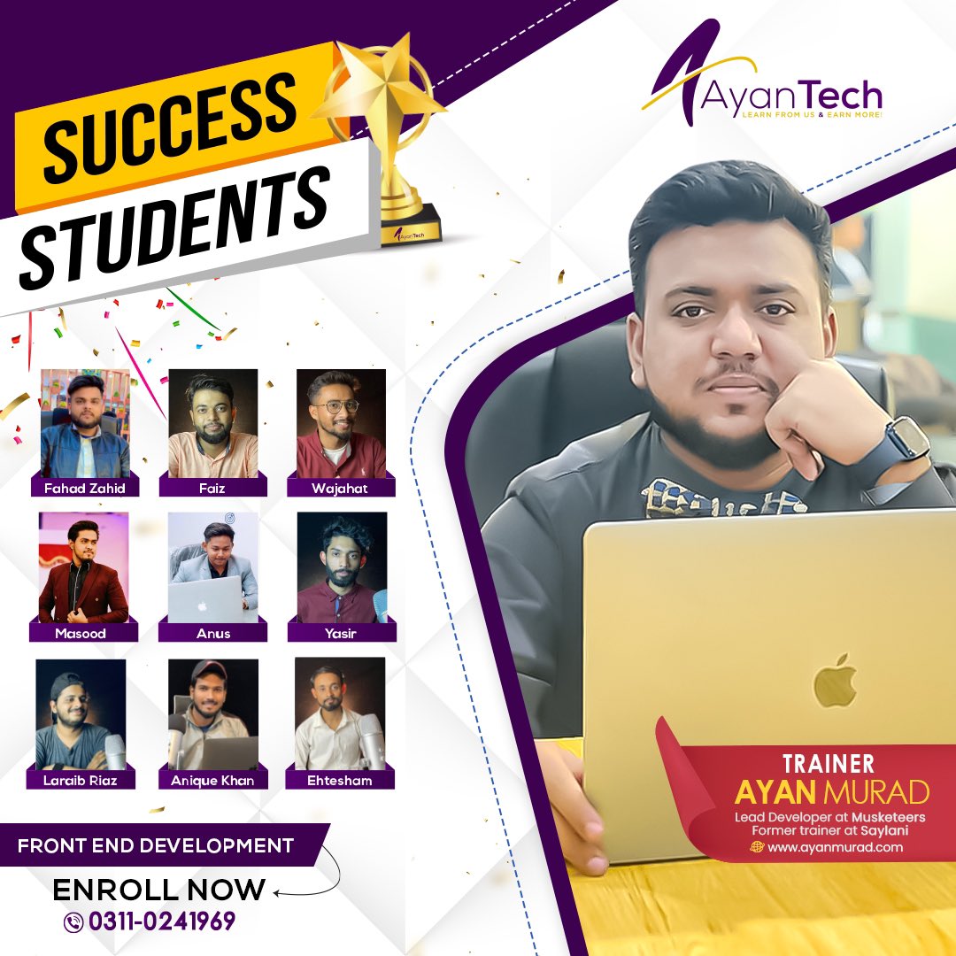 AyanTechDev's tweet image. 🚀 Celebrating the Success Stories of Ayan Tech! 

🎓 Our students are the true tech pioneers, achieving greatness one code at a time. Join us in applauding their remarkable journey to success! 💡

👏 #AyanTechSuccess #TechPioneers #FutureLeaders
