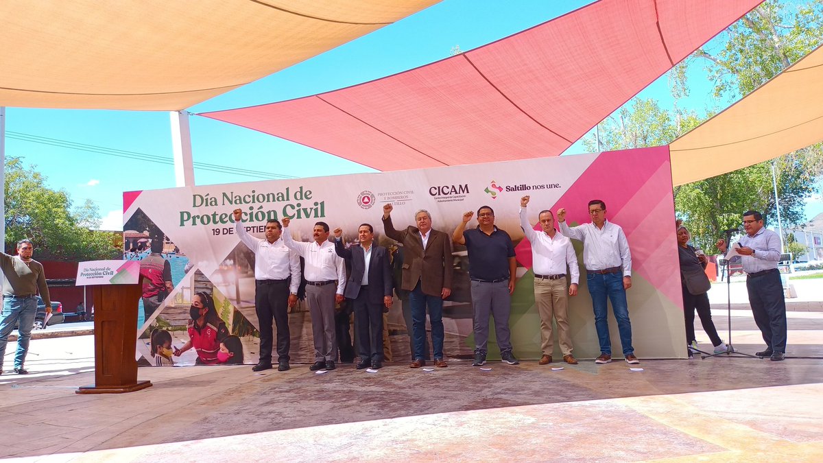 Cicam20's tweet photo. La Unidad Interna, encabezada por el alcalde @chema_fraustro da cumplimiento con Simulacro 2023 por el día Nacional de Protección Civil.#Cicam @alejandroluna_f @SaltilloGob  @CarlosAEstradaF @JuanCarlosViGa @SaltilloPC https://t.co/agW1AA9q0R