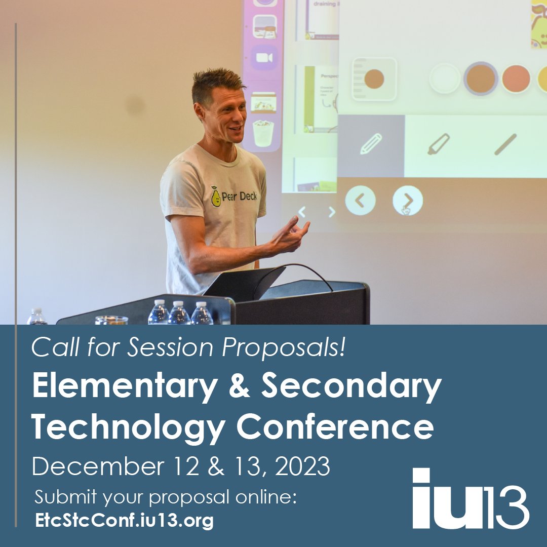 IU13 Educational Technology (@iu13edtech) on Twitter photo Educators! Have you discovered a new way to use a tech tool or program to foster collaboration and engagement? Share it with your fellow teachers! Now accepting presentation proposals for ETC & STC <a href="/IU13/">Lanc-Leb IU13</a>. Submit by 9/29/23 at hubs.li/Q020qmWN0
#iu13etc #iu13stc Educators! Have you discovered a new way to use a tech tool or program to foster collaboration and engagement? Share it with your fellow teachers! Now accepting presentation proposals for ETC & STC <a href="/IU13/">Lanc-Leb IU13</a>. Submit by 9/29/23 at hubs.li/Q020qmWN0
#iu13etc #iu13stc
