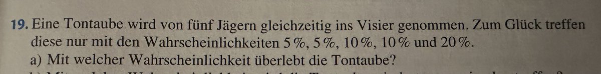 Interessante Frage aus dem Mathebuch: Wie wahrscheinlich überleben Tontauben? <a href="/cornelsenverlag/">Cornelsen</a>