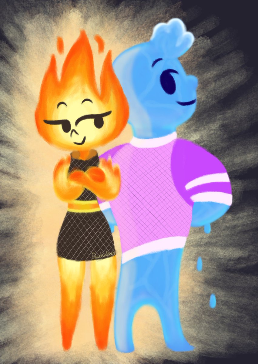 It's a good movie. :)🔥🌊

#Elemental #elementalfanart #emberlumen #waderipple #disney #disneyfanart #pixar #pixarelemental #digitalart #digitaldrawing