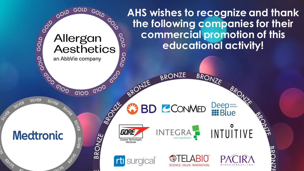 Thank you to our Annual Meeting Sponsors for their continued support of #AHS23!