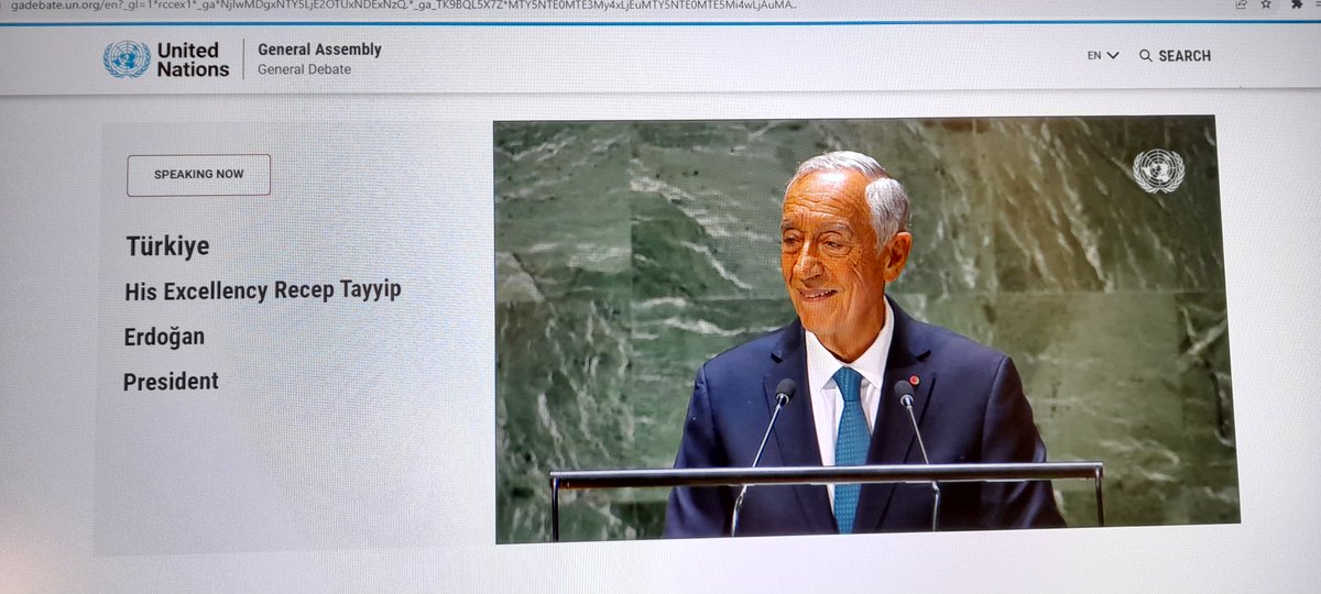 Ach_sooo's tweet photo. Herr Erdogan hat sich optisch arg verändert während seiner Rede bei der #UNGeneraldebatte #Aserbaidschan #Bergkarabach https://t.co/oj4zibeKwe