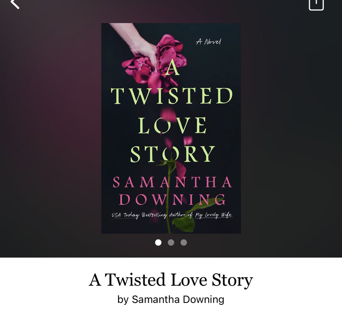A Twisted Love Story by Samantha Downing 

#ATwistedLoveStory by #SamanthaDowning #5360 #77chapters #390pages #august2023 #903of400 #NewRelease #Audiobook #120for30 #10houraudiobook #clearingoffreadingshelves #whatsnext #readitquick
