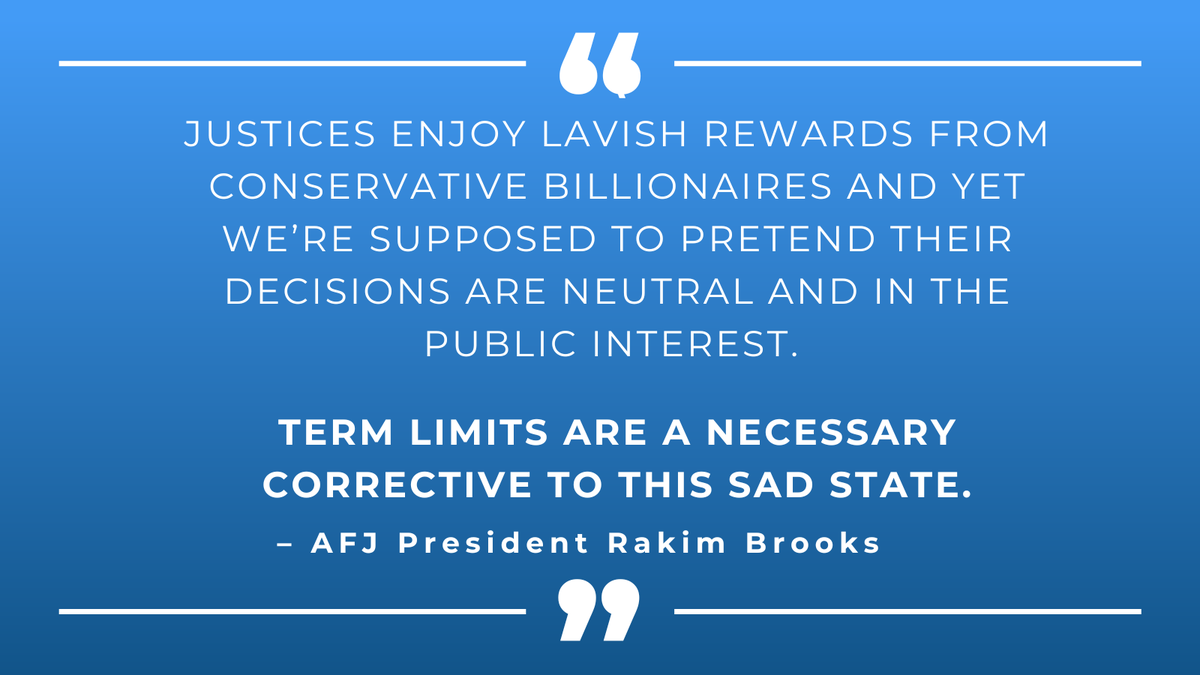 AFJustice's tweet image. Alliance for Justice Endorses New Supreme Court Term Limits Legislation: afj.org/article/allian… 

#ThomasResign #EthicsReformNow