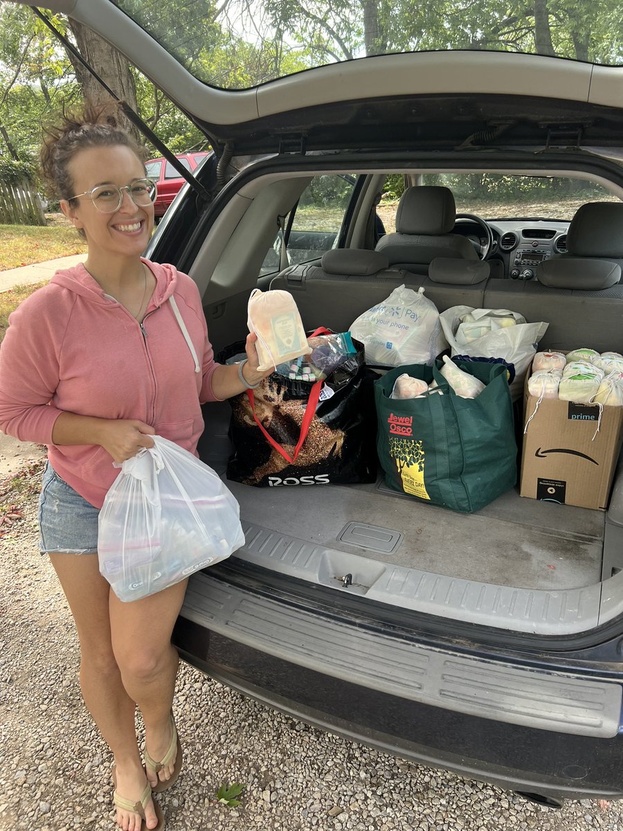 We delivered a round of donations for the Kauffman High School food pantry! 110 period packs, 23 pairs of underwear, 12 bras, 30 pair of socks, 10 toothbrushes, 30 travel toothpaste, assorted make up, hair items, &amp; more! ❤️ #periodpoverty #NoShame #menstruationmatters #KansasCity