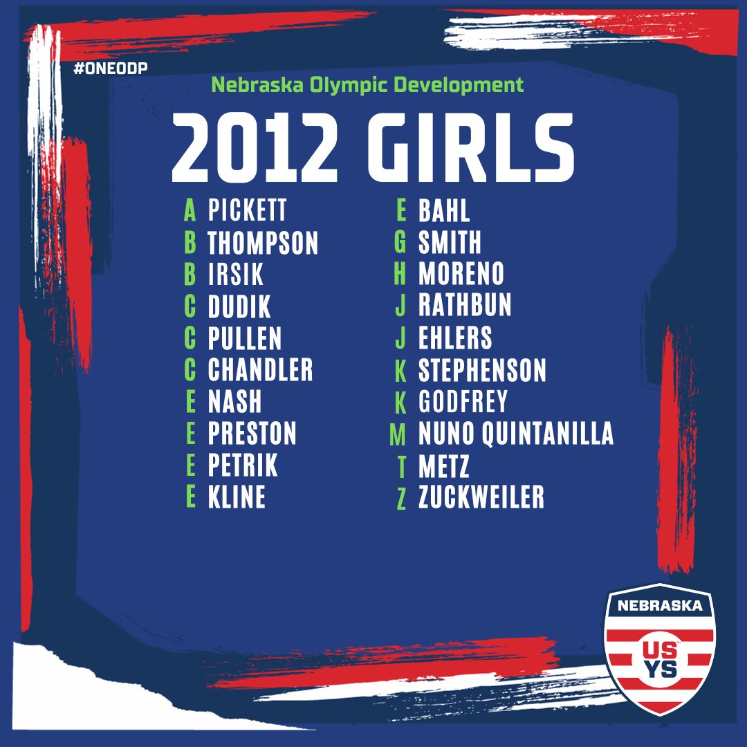 Nebraska_ODP's tweet photo. 2023-24 Nebraska Team Pool Announcements are here!  Looking forward to a year of development and great soccer!

2013-2010 Girls

#oNEODP #ODP #Soccer https://t.co/aqor2KvPxc