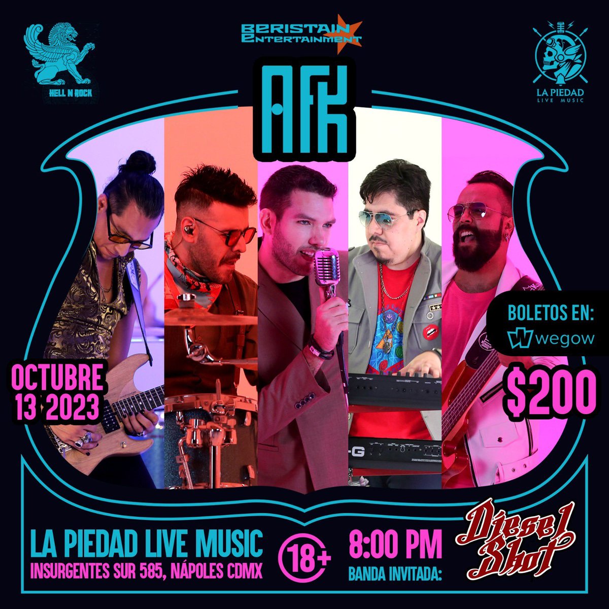 🚨 #HotNews 🚨
🔥 ¡ @AFKoficialmx  está de regreso 🤘🏼
🗓️ 13 de octubre 2023
📍  La Piedad Live Music
Insurgentes Sur 585 Nápoles CDMX  
🔥 Invitados @DieselShot 
🕗 8:00 PM
🔞 +18
🎟️ Boletos $200 
CLICK AQUÍ 👇🏻
wegow.com/es/conciertos/… 
 @hellnrock @BeristainEntmt