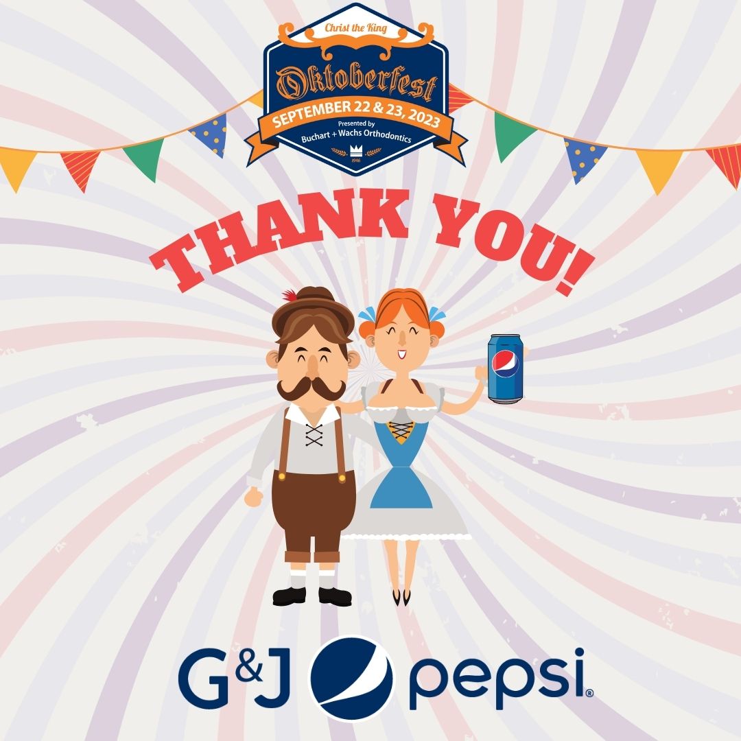 What is your favorite G & J Pepsi product? Be sure to check out our selection at Oktoberfest on September 22nd and 23rd. #GandJPepsi #Sponsor #ChristtheKing #Oktoberfest