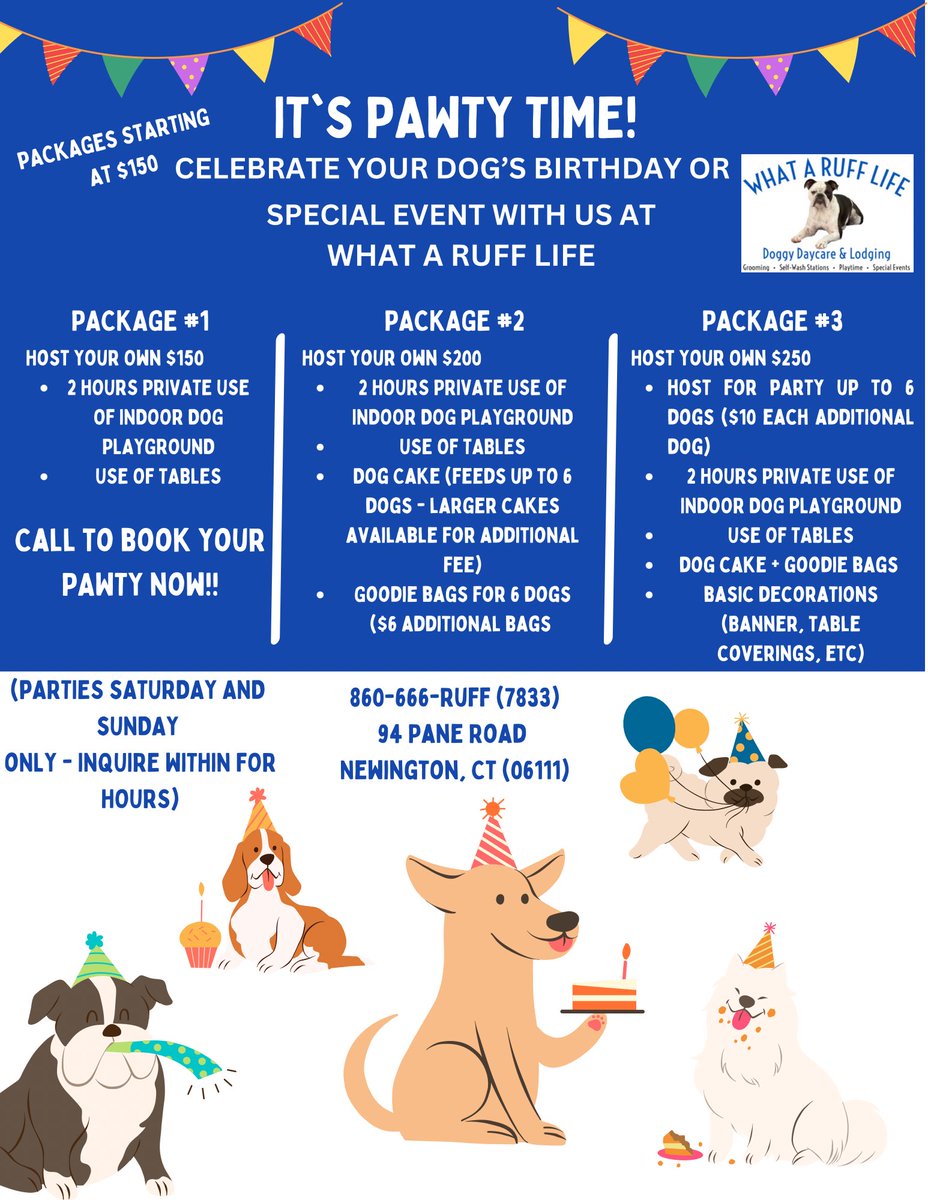 WhataRuffLife's tweet photo. Updated Party + Event Flyer 🥳 https://t.co/gqovfN1IkO