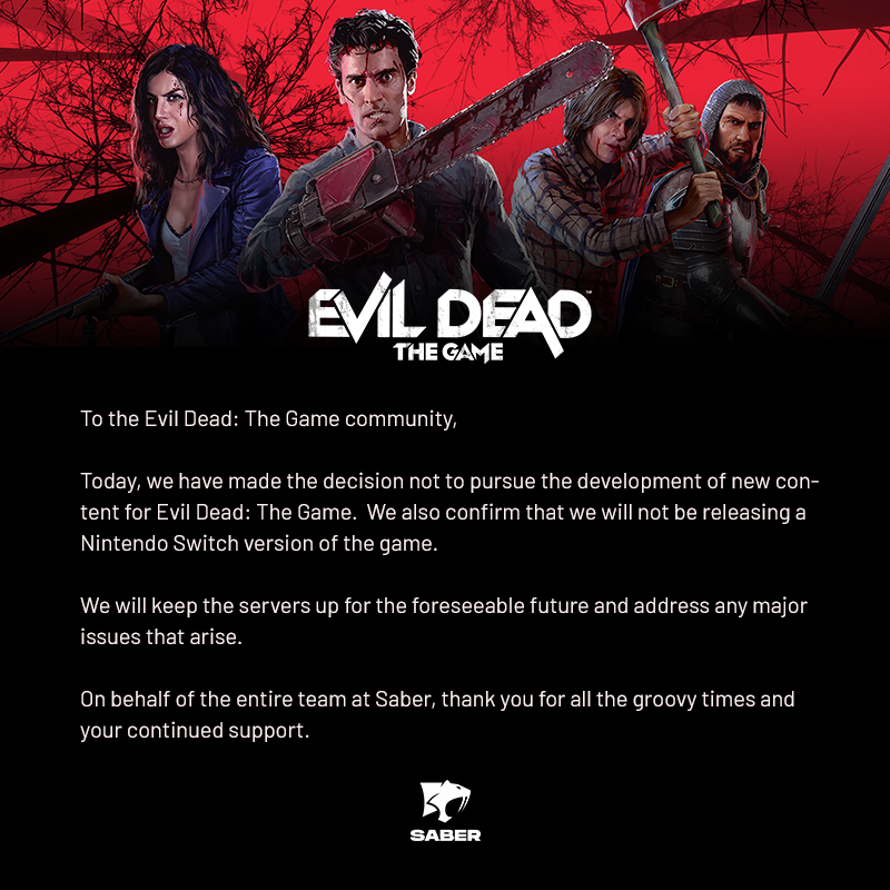 EvilDeadTheGame on X: It's launch week! We know many of you are asking  about the exact time when Evil Dead: The Game will release on Friday, May  13th! 🕖 7 AM PST