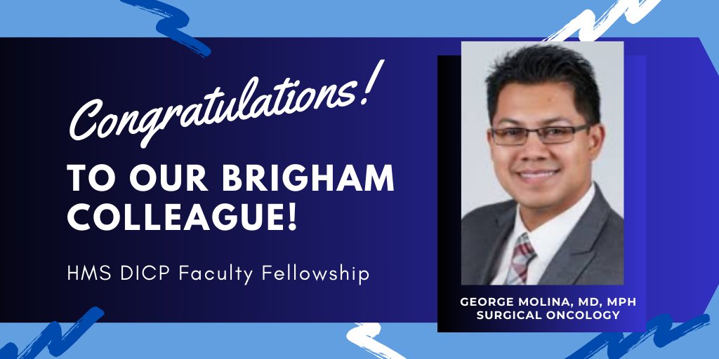 The #BEICongrats our @BrighamWomens colleague, @realgmolina for receiving an Office for Diversity, Inclusion and Community Partnership (DICP) Faculty Fellowship from @harvardmed! #MedEd #MedTwitter @BrighamSurgery @CSPH_BWH bit.ly/hms-dicp