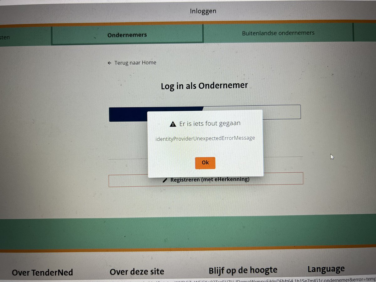 Peter_Mantel's tweet photo. @TenderNed kan niet inloggen op moment van schrijven. Is er een storing? https://t.co/aocF4DlVfw