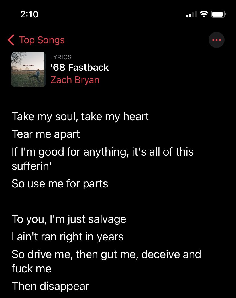 1Nic_ky's tweet photo. This song right here 🥀 #countrymusic #zachbryan #68fastback https://t.co/f679j118ny