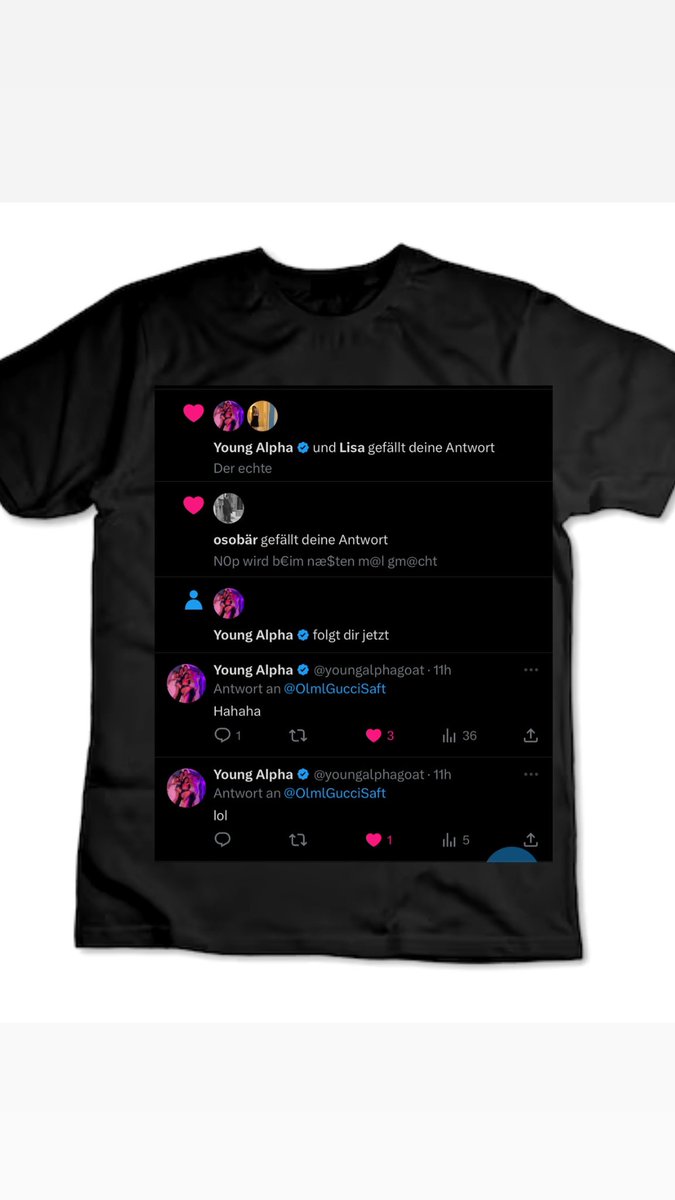 Yo ich verlo$e die$e$ t-$hirt in grö$$e M

Teiln@hm€bedingung€n:
-folg€n
-f@v
-druko
-RT

Jok€! Macht 1f@ch nur 1 druko, da$ war$. Gewinn€r wird nicht random au$gelo$t sondern ich suche mir jem@nden au$. Die ch@nce zu gewinnen i$t höh€r wenn ich dich m@g/k00l mit dir bin 😋