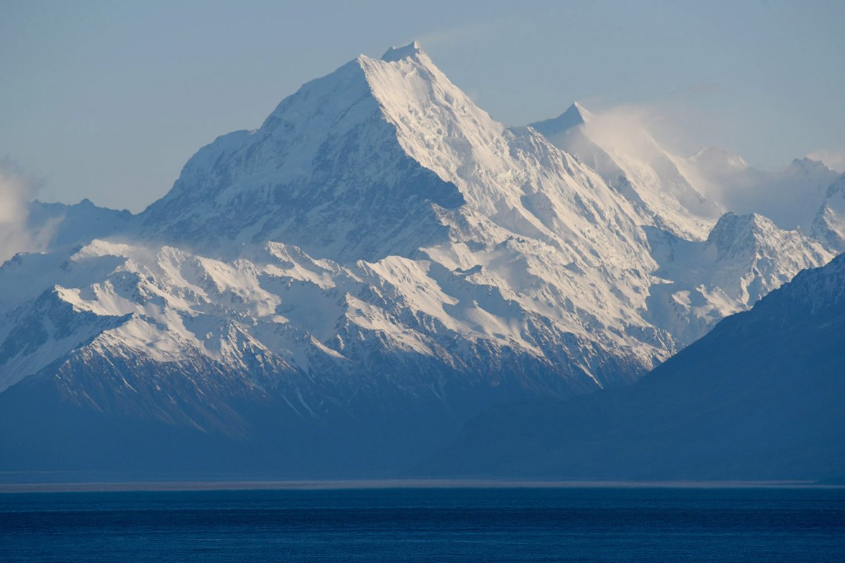 Just caught this rare view of Mt Cook/Aoraki with its 3,724-metre summit free of cloud - not a bad way to start the day...