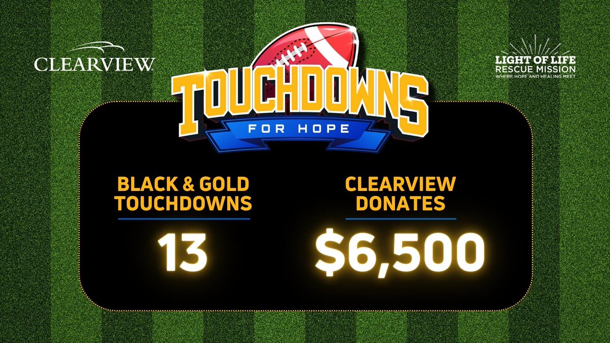 Clearview_FCU's tweet photo. WATT a game! Congrats T.J.! The Black & Gold scored three touchdowns in last night's game. Their awesome performance has helped raise $6,500 for @LightofLife! If you want to contribute to this great cause, text LOL Touchdown to 50155. https://t.co/EvTbow27CD
#TouchdownsforHope https://t.co/T1FDQ5AwCM