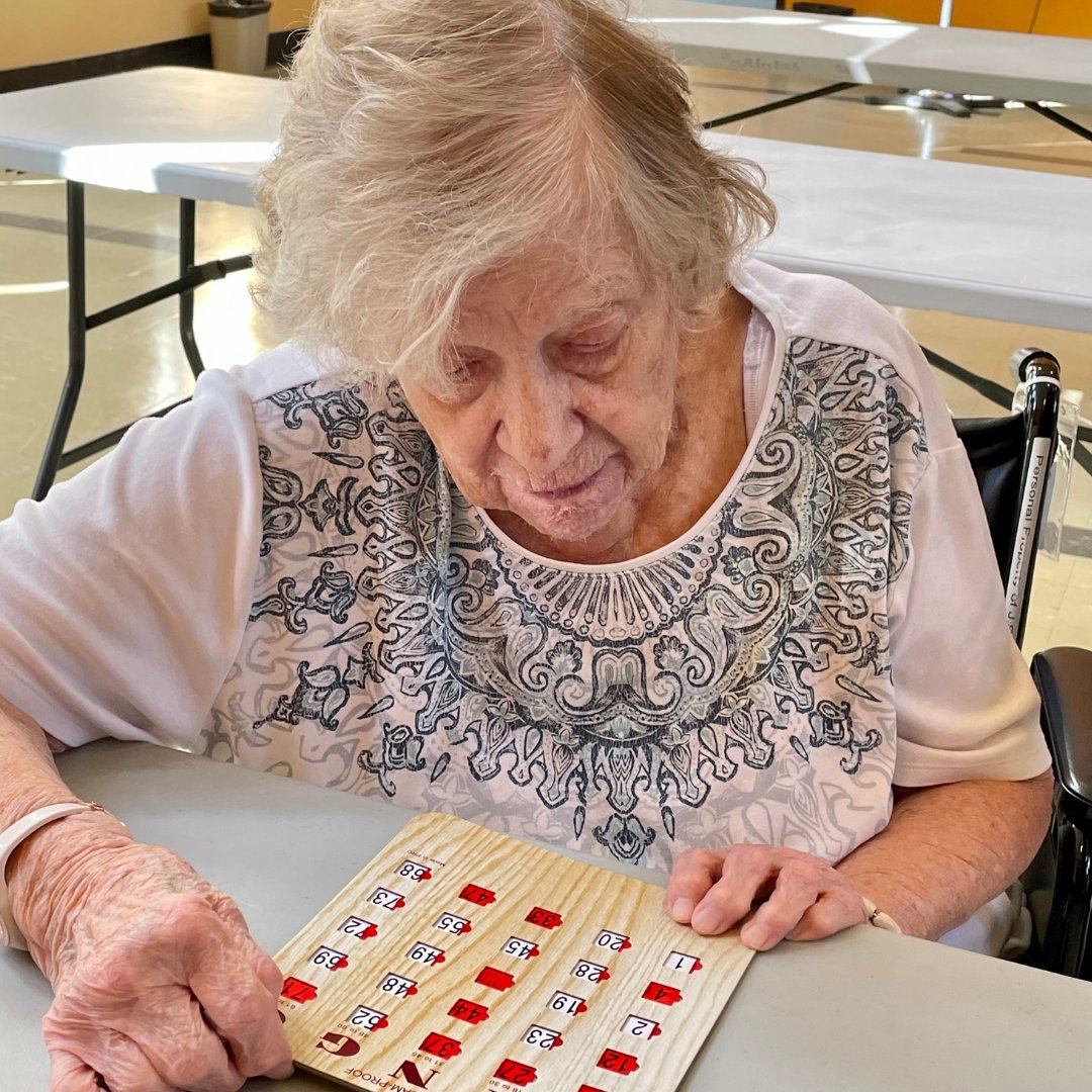 Today was a blast at the Villa as residents came together for a thrilling Villa-wide Bingo game! Our official TR Bingo caller, Adam, had everyone at the edge of their seats, hoping to be the next to call “BINGO!” We sure love to have a good time on our Campus of Care!