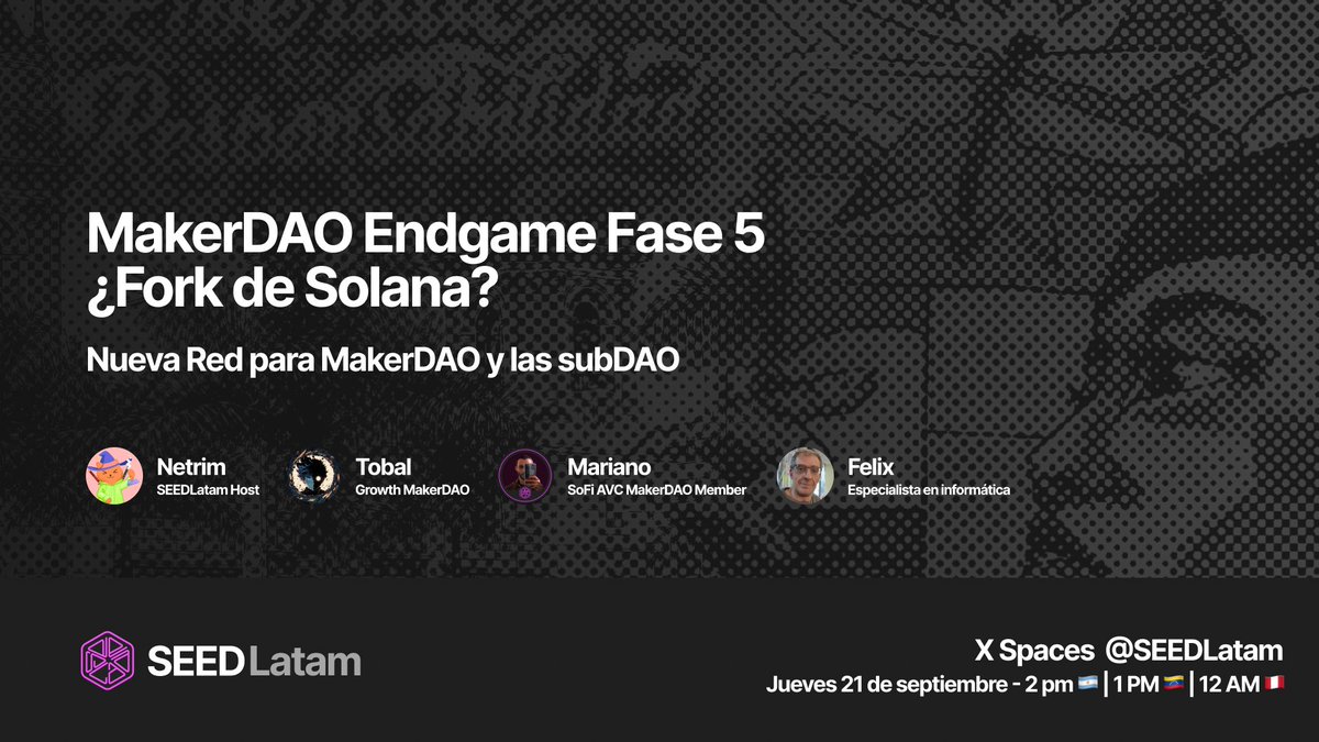 SEEDLatam's tweet photo. Hace unos días el CoFounder de @MakerDAO, @RuneKek, sorprendió a varios con la idea de que la última fase de Endgame sería una NewChain construída en @solana

🗣️ @thelyingbear, @tobalgarcia_, @CryptoAbogadoAR y @linux_roller nos traen este space que nos ayuda a ponernos al día. https://t.co/GHU4aKXHy1