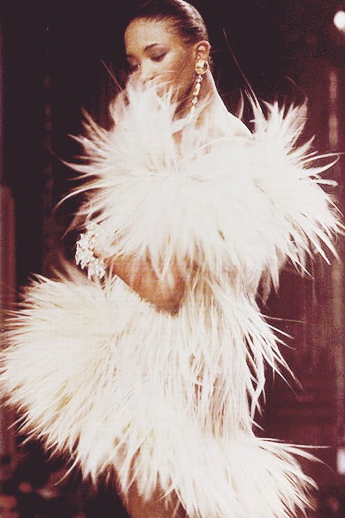 Naomi for Yves Saint Laurent 1987 Haute Couture.