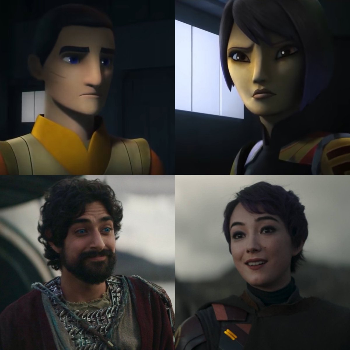 RaFe_Tano's tweet photo. How Sabine and Ezra last saw each other
Vs
Their reunion
 #Ahsoka #Ezra #EzraBridger
#Sabine #SabineWren https://t.co/uEgNnFVtqU