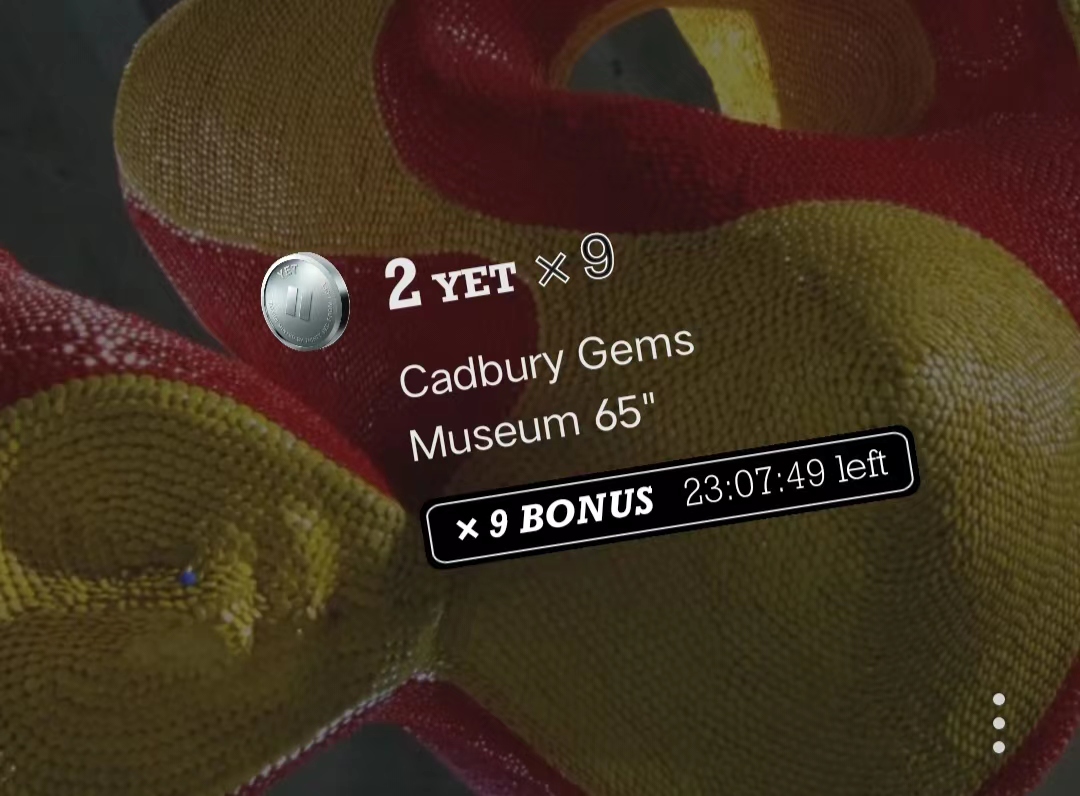 30sec DAILY BONUS     

Watch video - Museum and earn your 9x BONUS (18 $YET) within 24h in 30sec App! 🥳      

Brand: <a href="/CadburyUK/">Cadbury UK</a>

Google Play:  play.google.com/store/apps/det…
Appstore:  apps.apple.com/us/app/id15442…

#Airdrop #30sec #Airdrops #YET #Giveaway #Giveaways #Crypto #BLOCKCHAIN