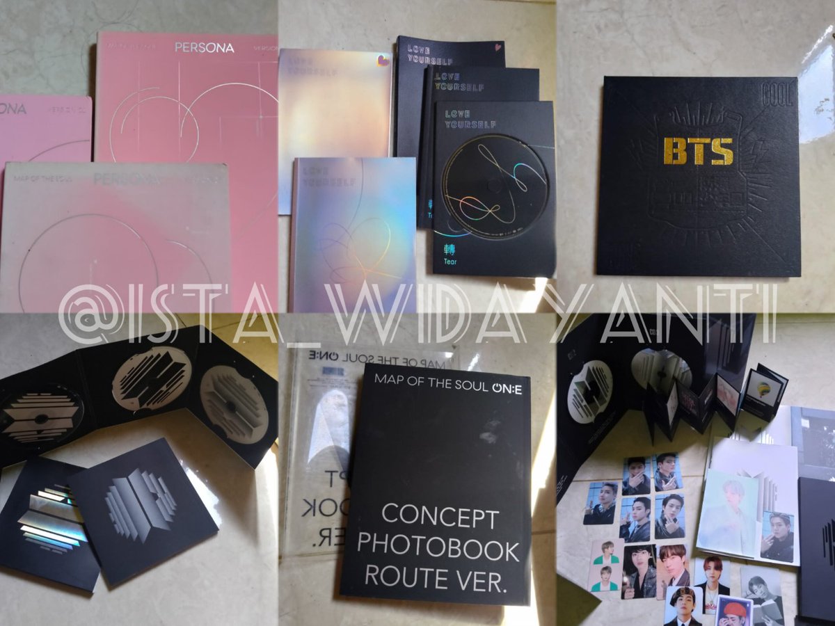 aya_chan88's tweet photo. WTS!!!
- Proof compact edition : 105K ((-) poster)
- Proof spesial edition : 505K 
- Love yourself Answer + Tears : take all 405K, 175/each ((-) Stiker)
- Persona edition 1, 2, 4 : take all 355K, 125K/each
- BTS (2 COOL 4 SKOOL) : 85K
- Concept Photo book : 155K
#wts #bts #album https://t.co/mSqavxWdbM