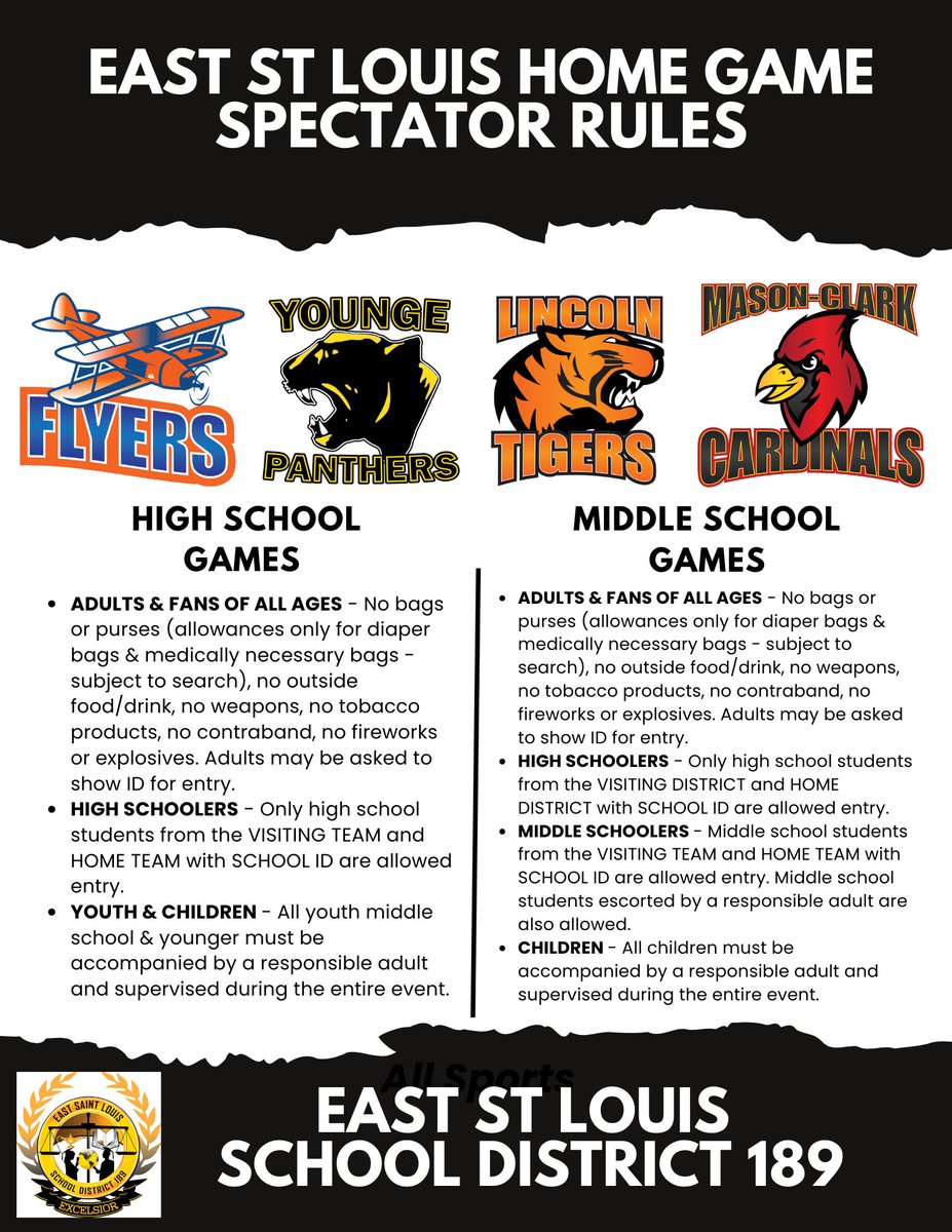Please carefully review the details about <a href="/estl189/">ESTL Schools 189</a> home Middle School athletic events. The listing for home High School athletic events remains the same as what was released last week. Thank you for your cooperation to ensure safety for all fans, students, &amp; athletes! #SHINE189